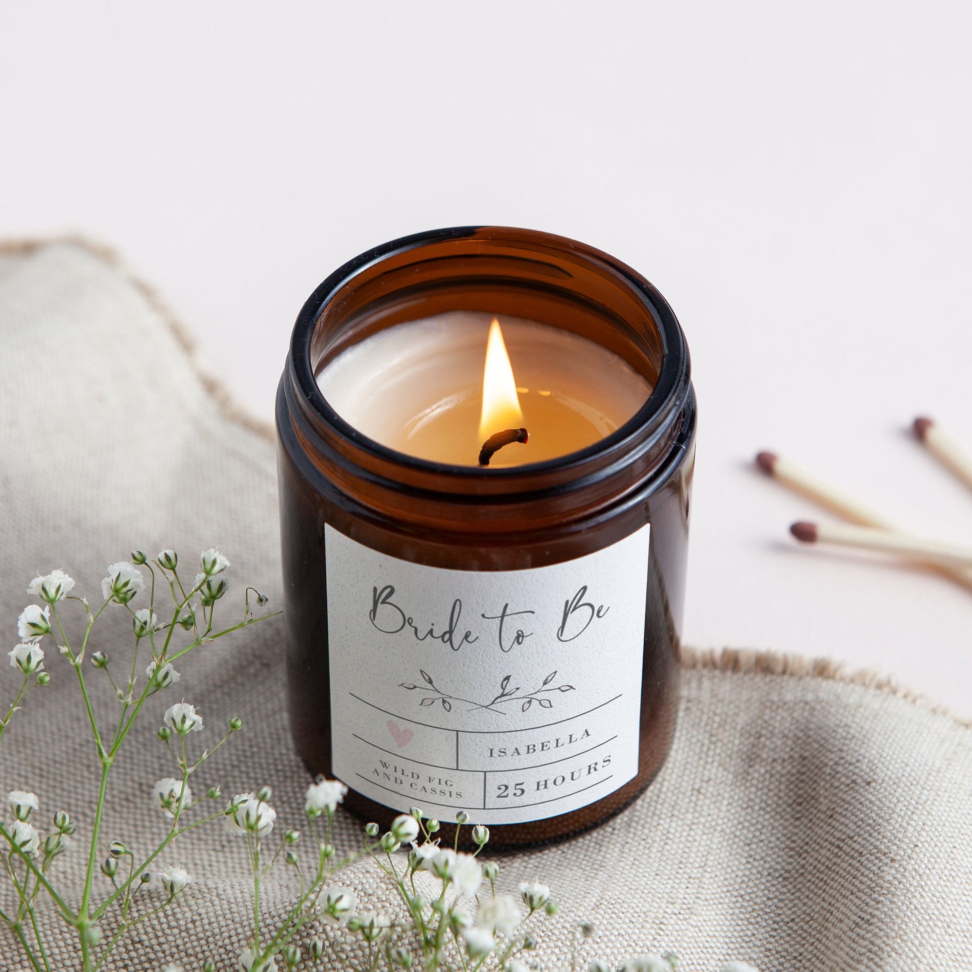 Bride to Be Gift Personalised Candle - Kindred Fires