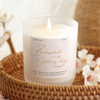 Bridesmaid Gift Blush Gold Script Candle - Kindred Fires