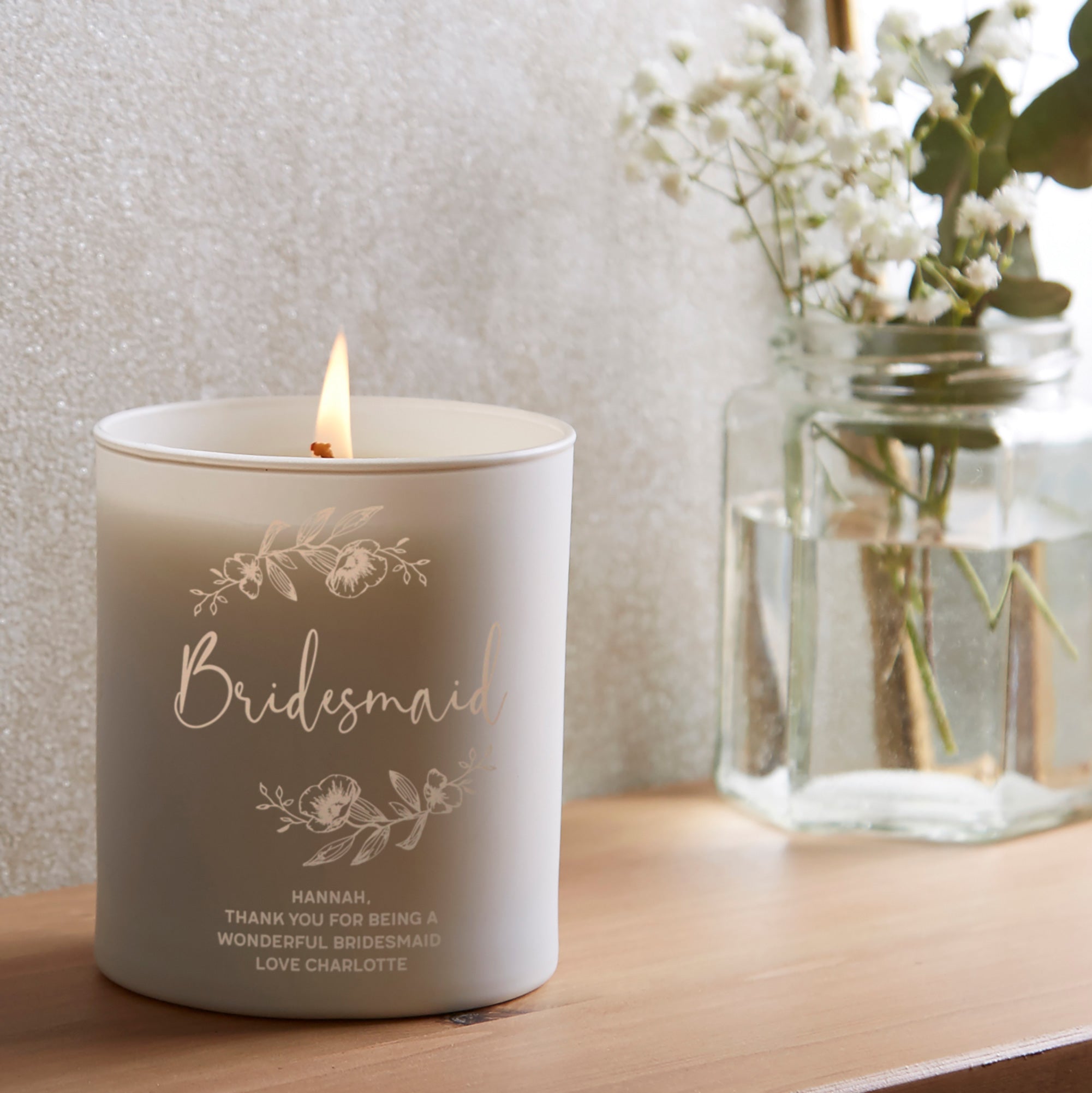 Bridesmaid Gift Glow Through Candle - Kindred Fires