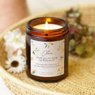 Bridesmaid Gift Rustic Floral Candle - Kindred Fires