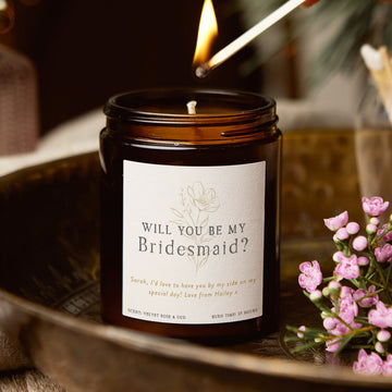 Bridesmaid Proposal Idea Personalised Candle - Kindred Fires