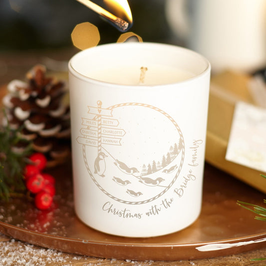 Christmas Decoration Personalised Family Candle - Kindred Fires