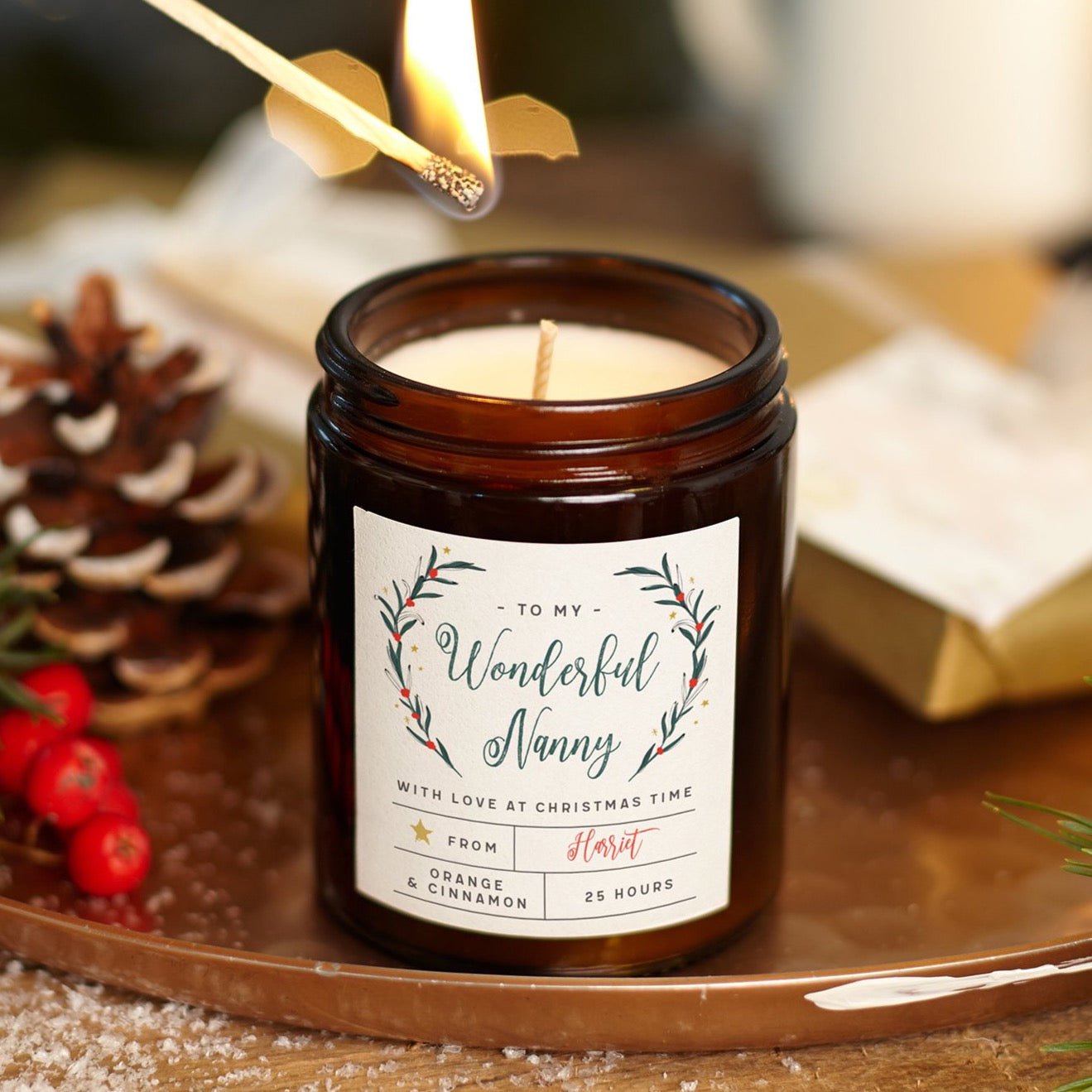 Christmas Gift Candle Grandma Nanny Nanna Gran Nan - Kindred Fires