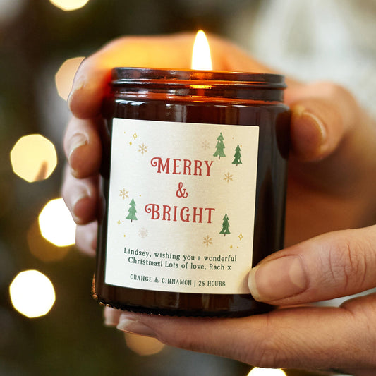 Christmas Gift Candle Merry and Bright - Kindred Fires