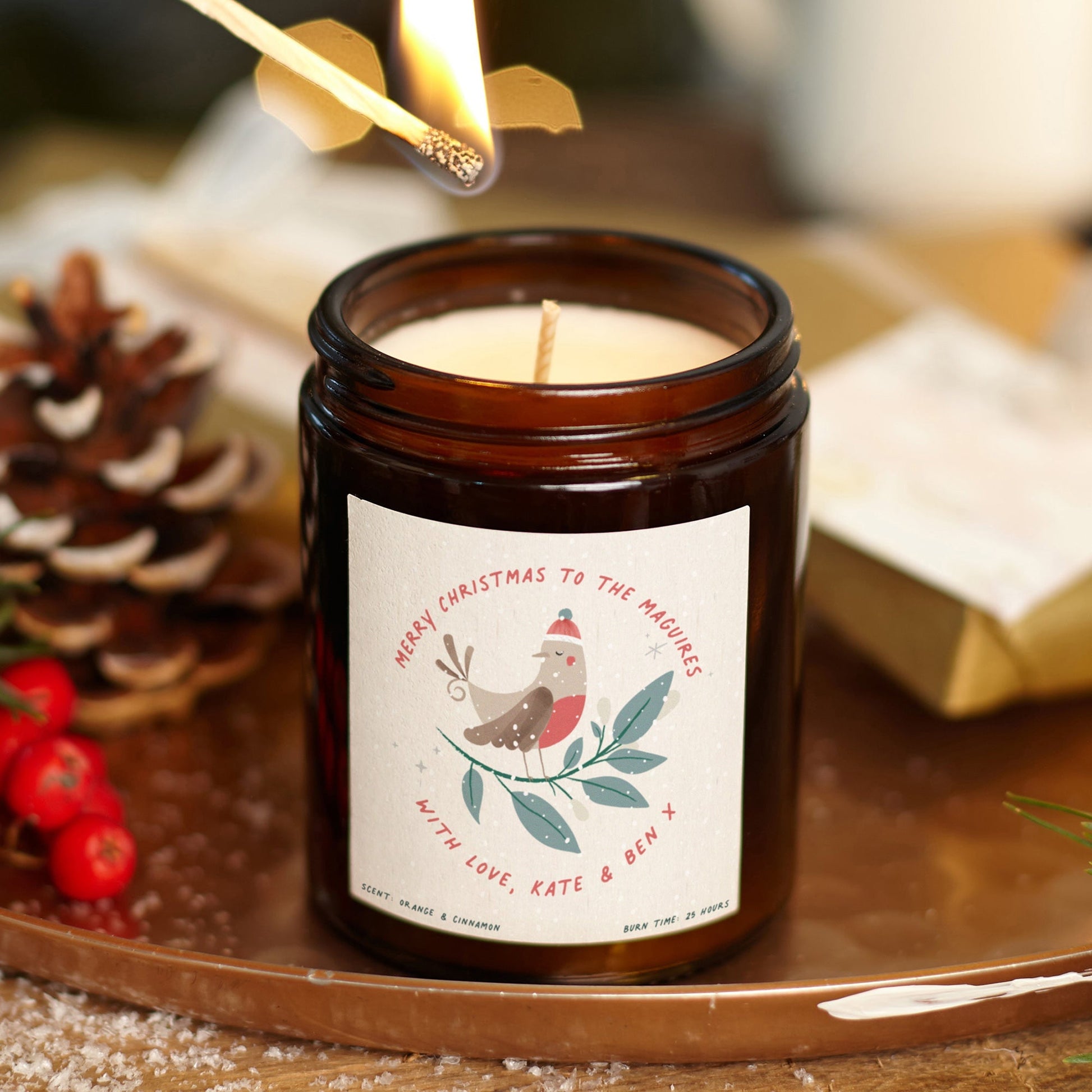 Christmas Gift for Family Robin Candle - Kindred Fires