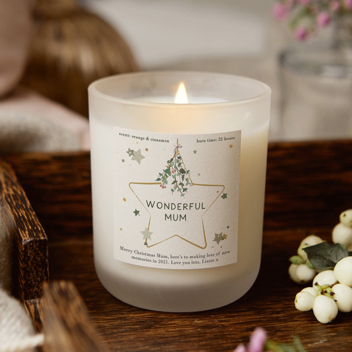 Christmas Gift for Mum from Daughter Star Candle - Kindred Fires