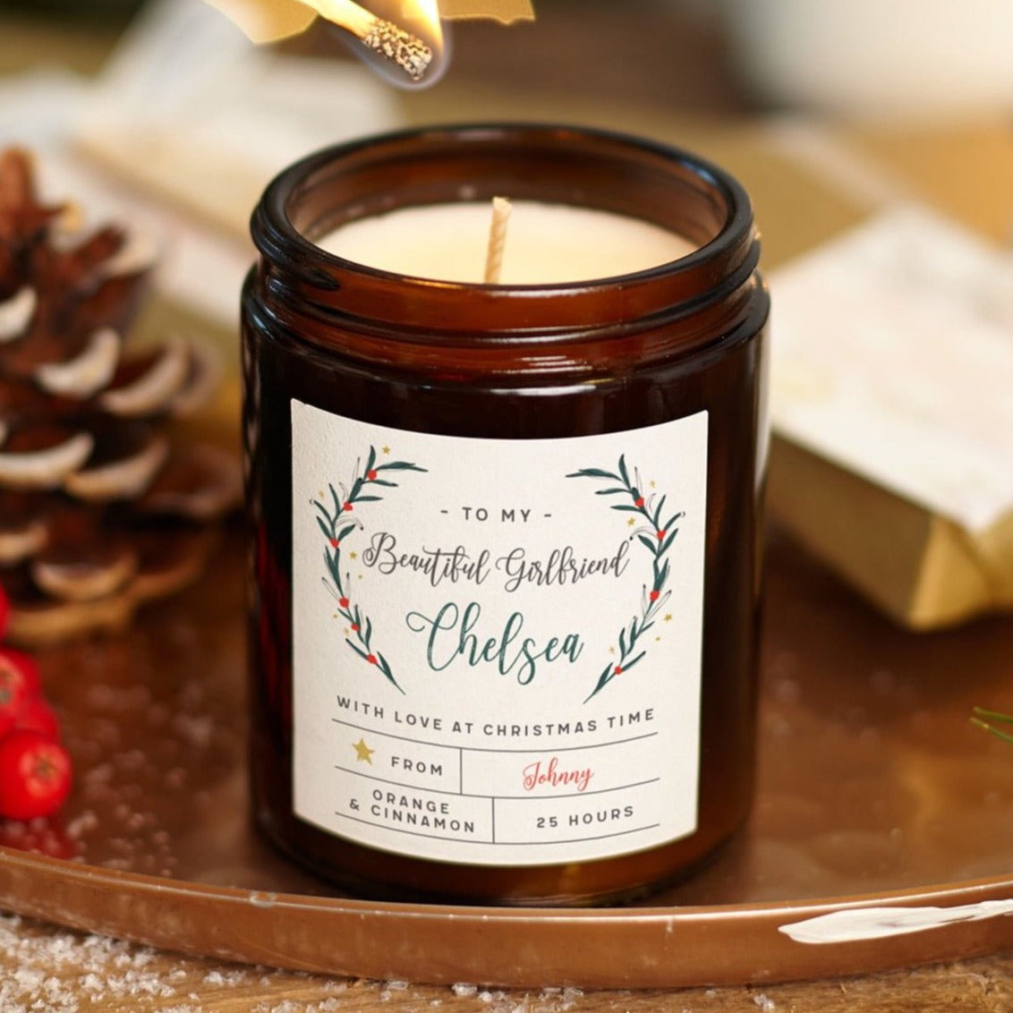 Christmas Gift for Wife Girlfriend Candle - Kindred Fires