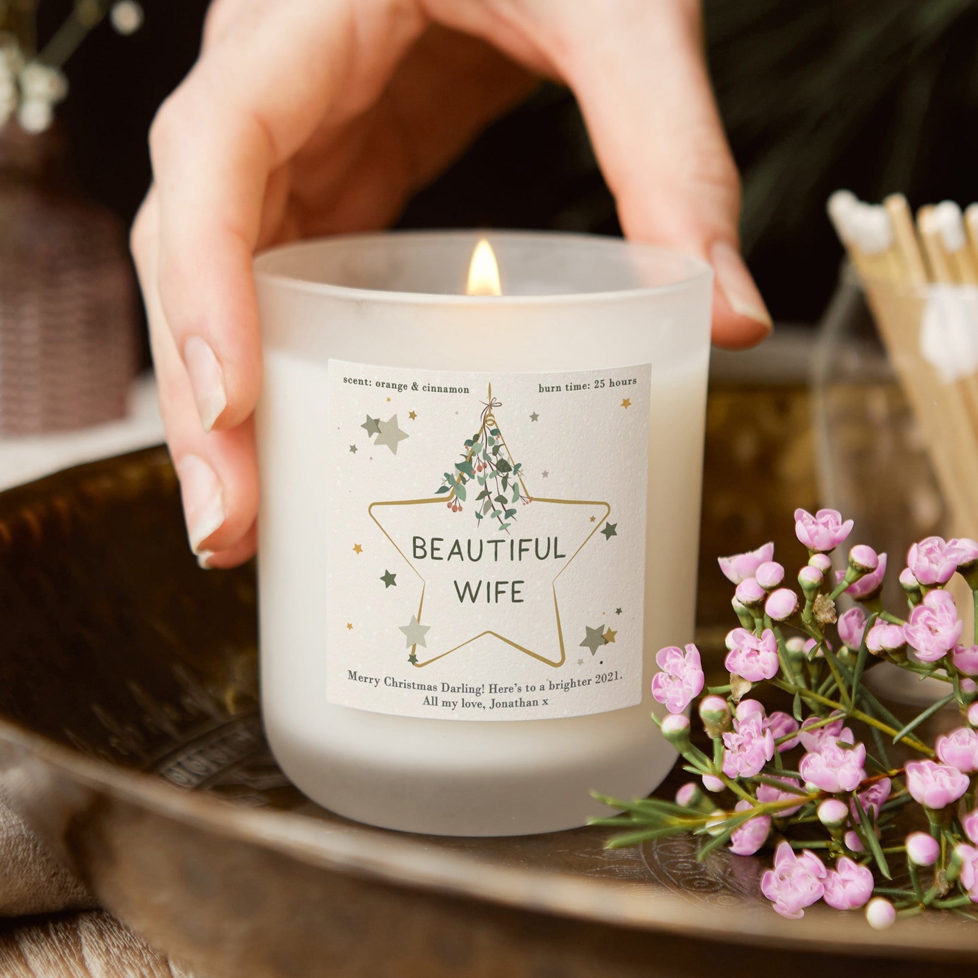Christmas Gift for Wife Star Candle - Kindred Fires