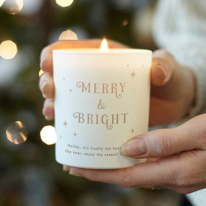 Christmas Gift Merry and Bright Scented Soy Candle - Kindred Fires
