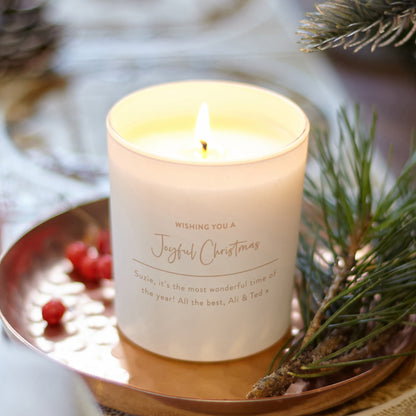 Christmas Gift Personalised Scented Joy Soy Candle - Kindred Fires