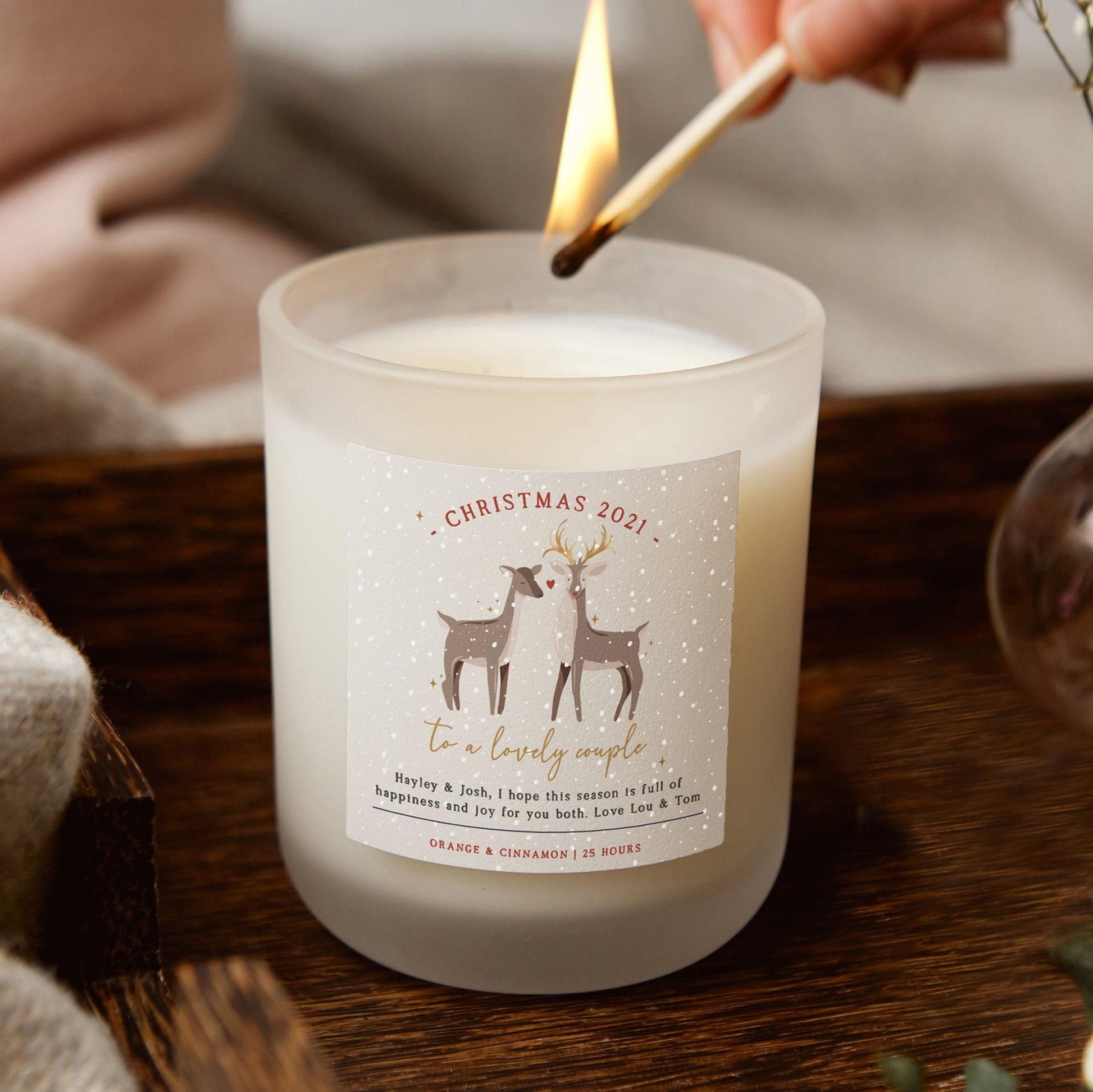 Couple's Christmas Gift Stag Candle - Kindred Fires