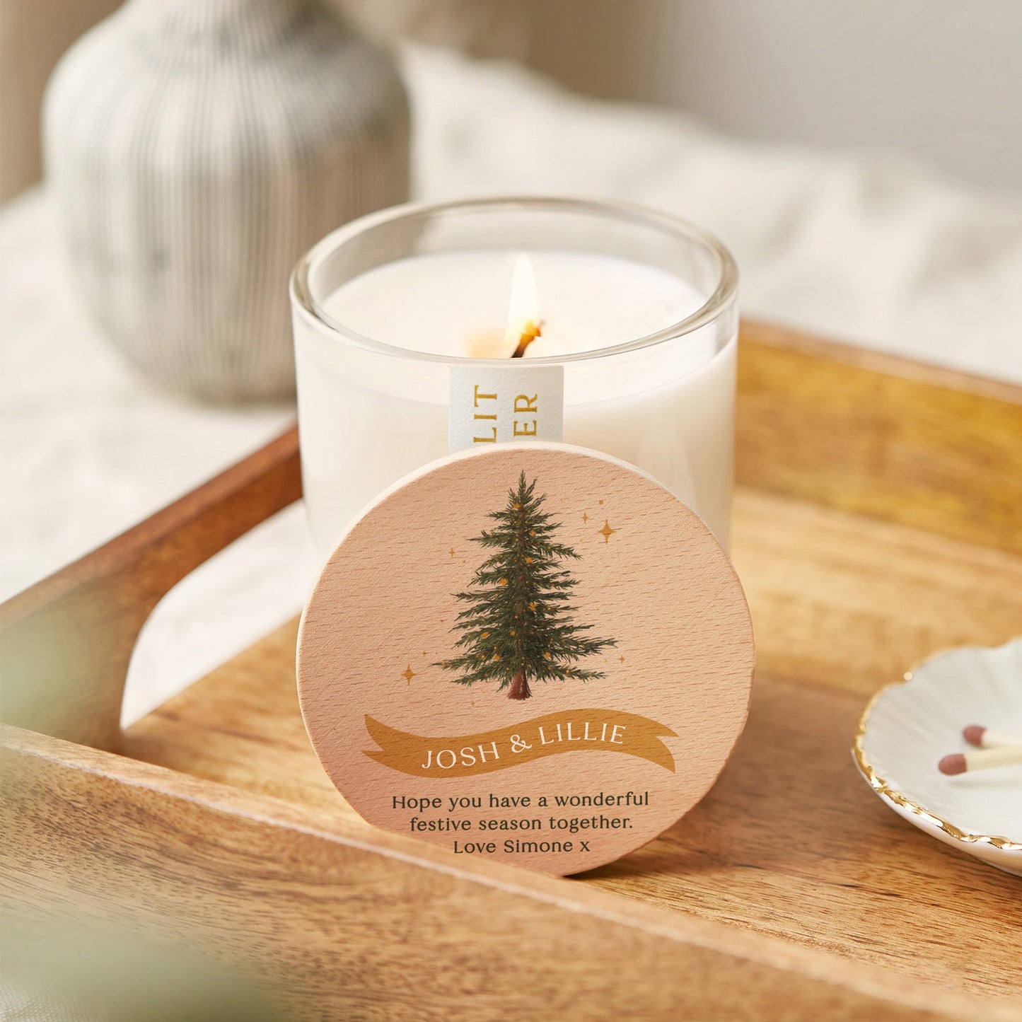 Couple's Christmas Gift Tree Christmas Scented Candle with Lid