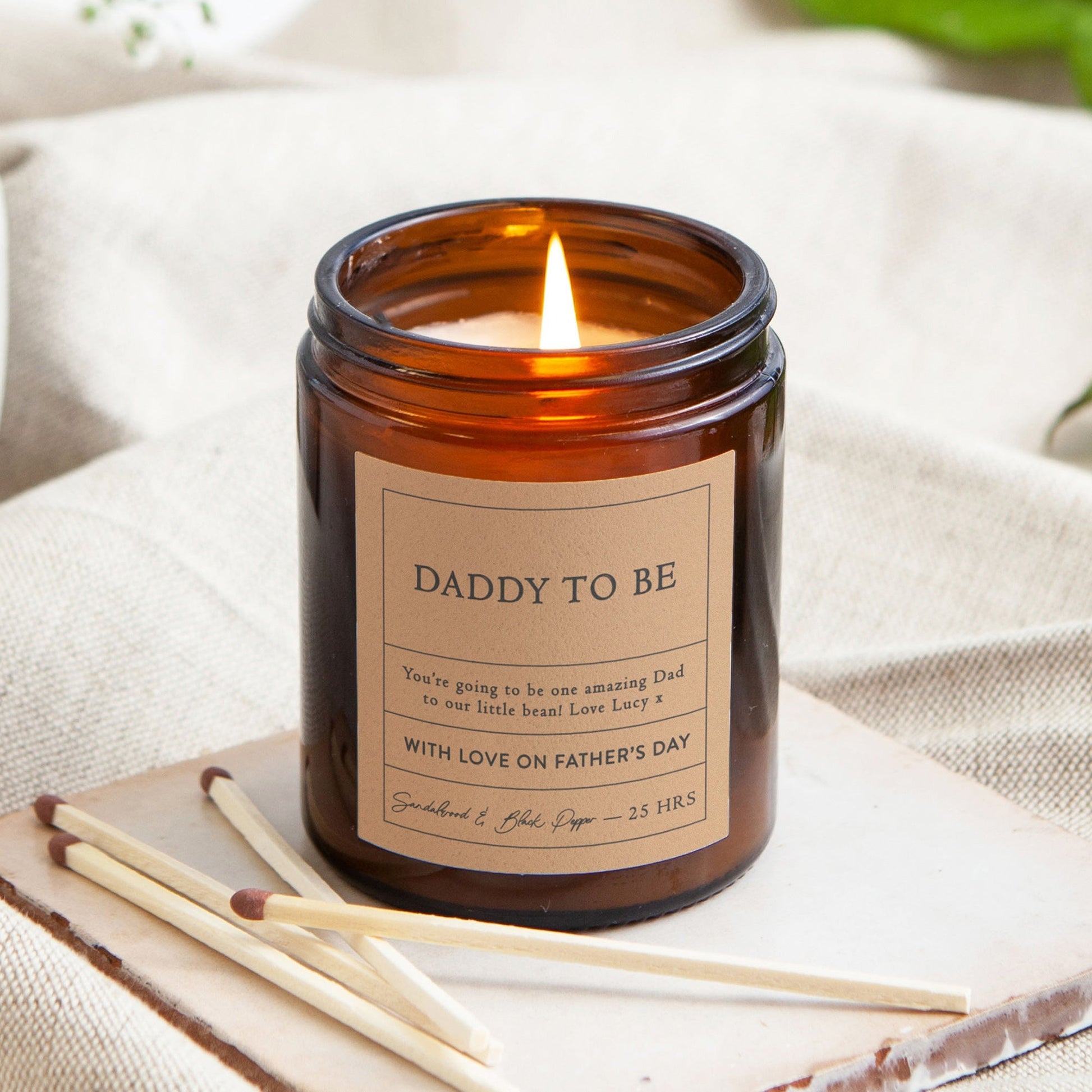 Daddy To Be Gift Father's Day Personalised Candle - Kindred Fires