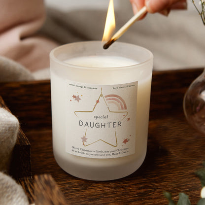 Daughter Christmas Gift Star Candle - Kindred Fires