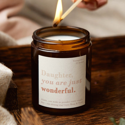 Daughter Christmas Gift You Are Wonderful Candle - Kindred Fires
