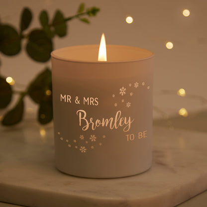 Engaged Couple Christmas Gift Personalised Candle - Kindred Fires