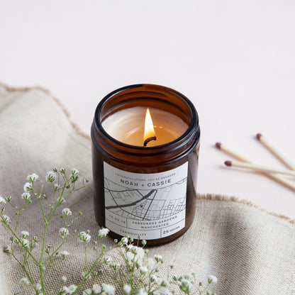 Engagement Gift Any Map Jar Candle - Kindred Fires