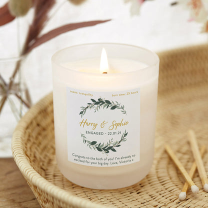 Engagement Gift Botanical Candle Personalised - Kindred Fires