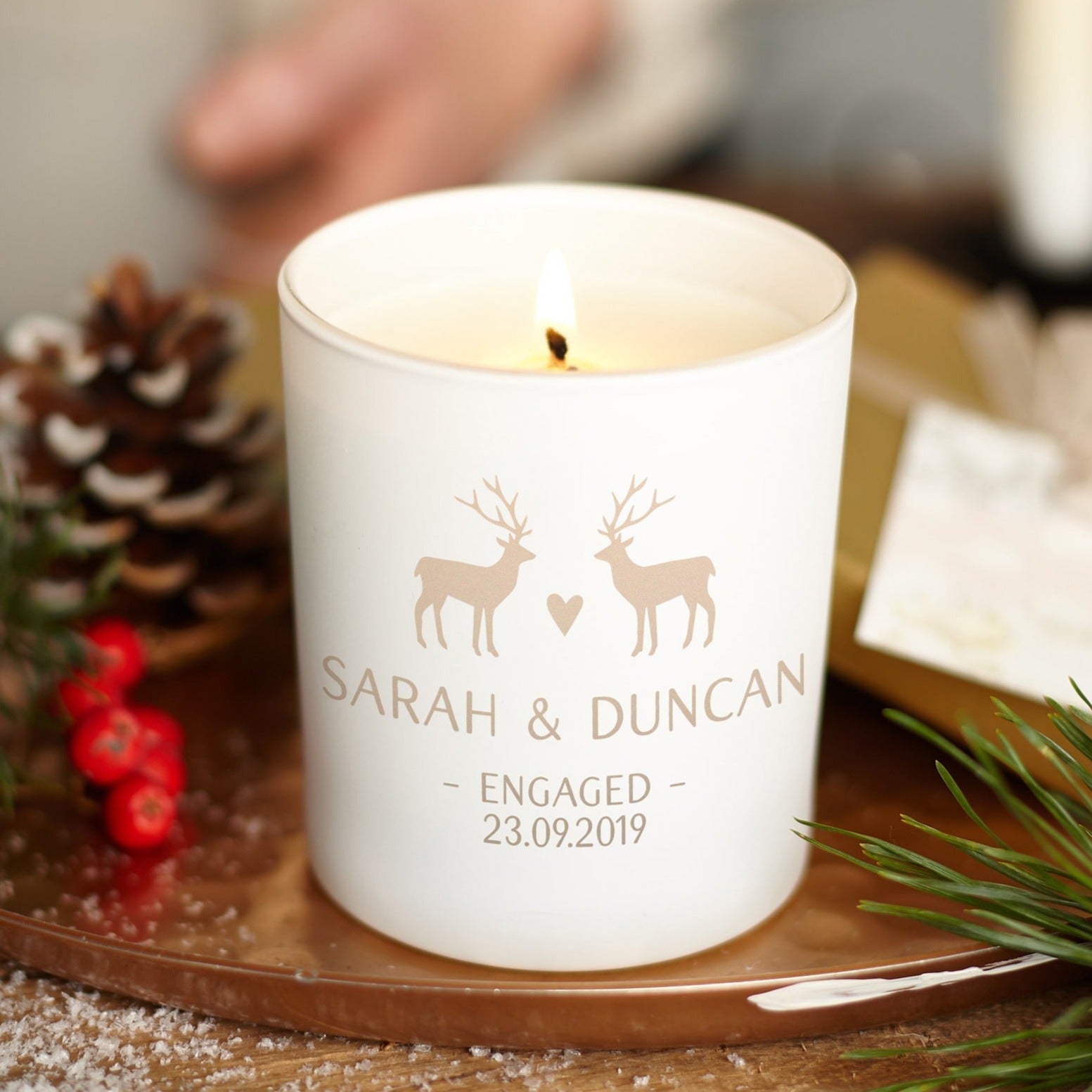 Engagement Gift Personalised Candle Keepsake - Kindred Fires