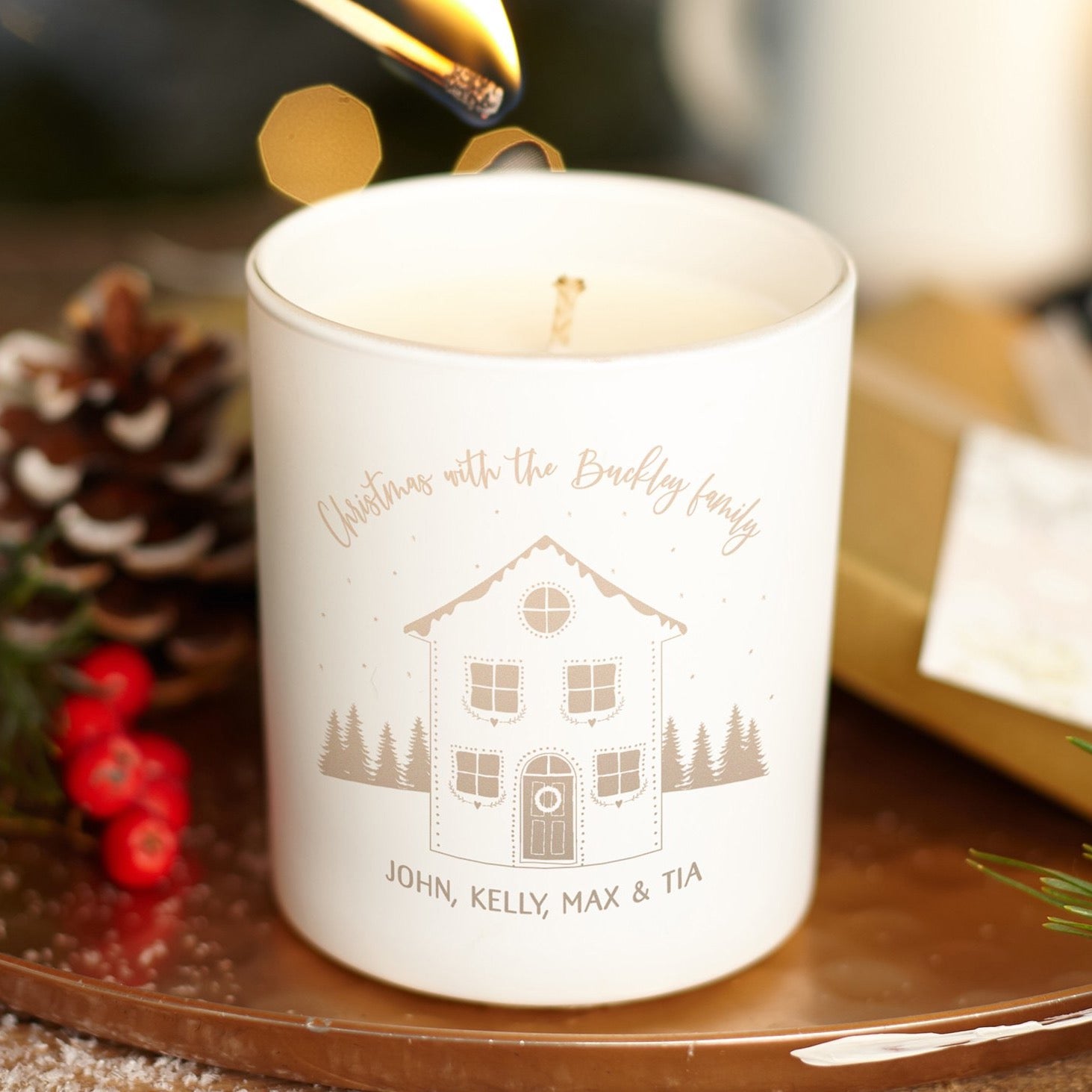 Family Christmas Decoration Candle - Kindred Fires