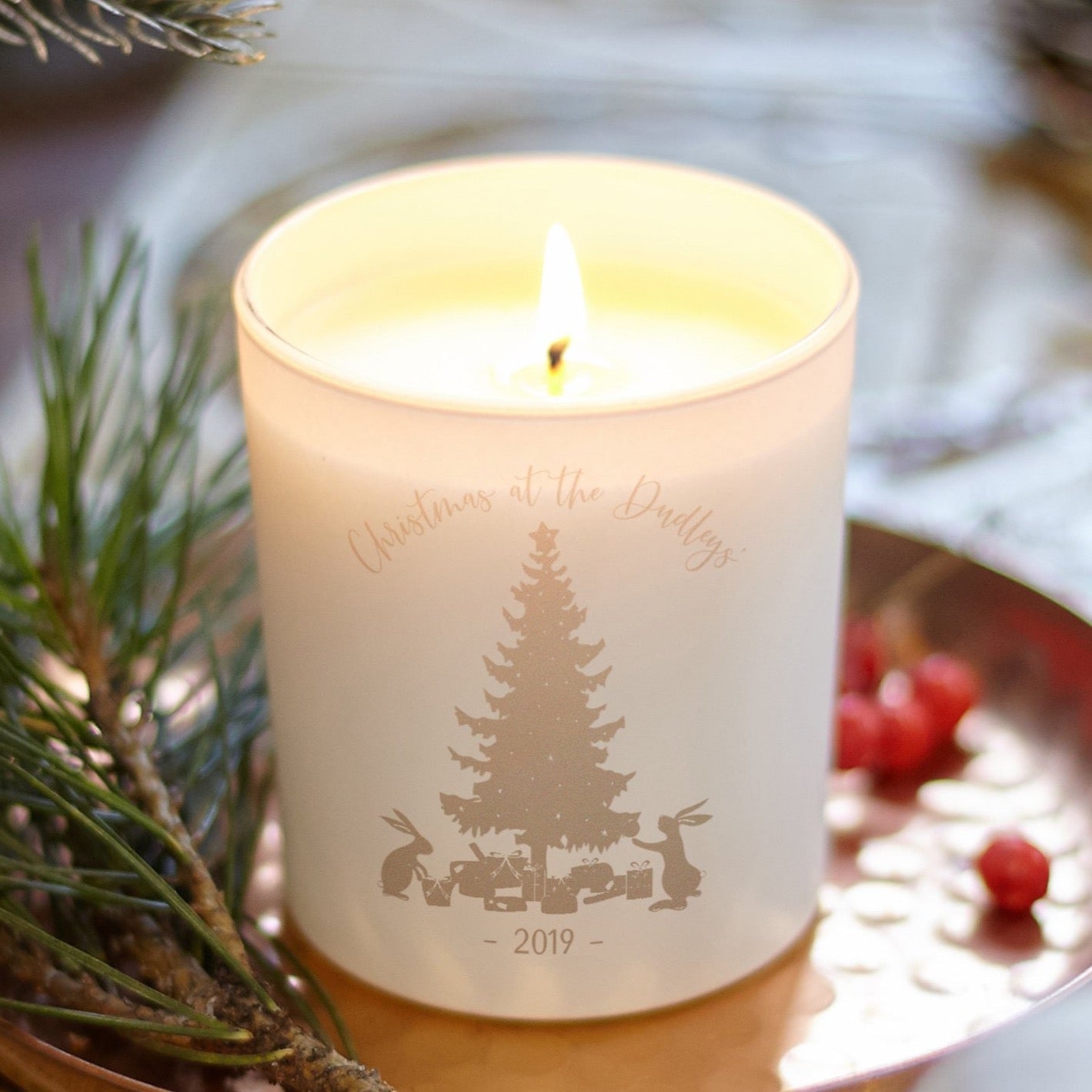 Family Christmas Gift Personalised Candle - Kindred Fires