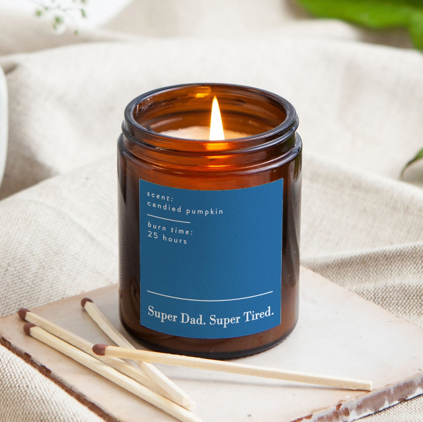 Father's Day Gift Super Dad Super Tired Candle - Kindred Fires