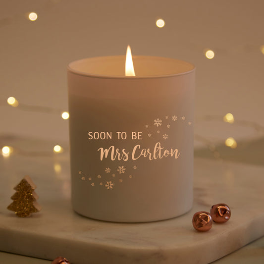 Fiancee Christmas Gift Mrs To Be Personalised Candle - Kindred Fires