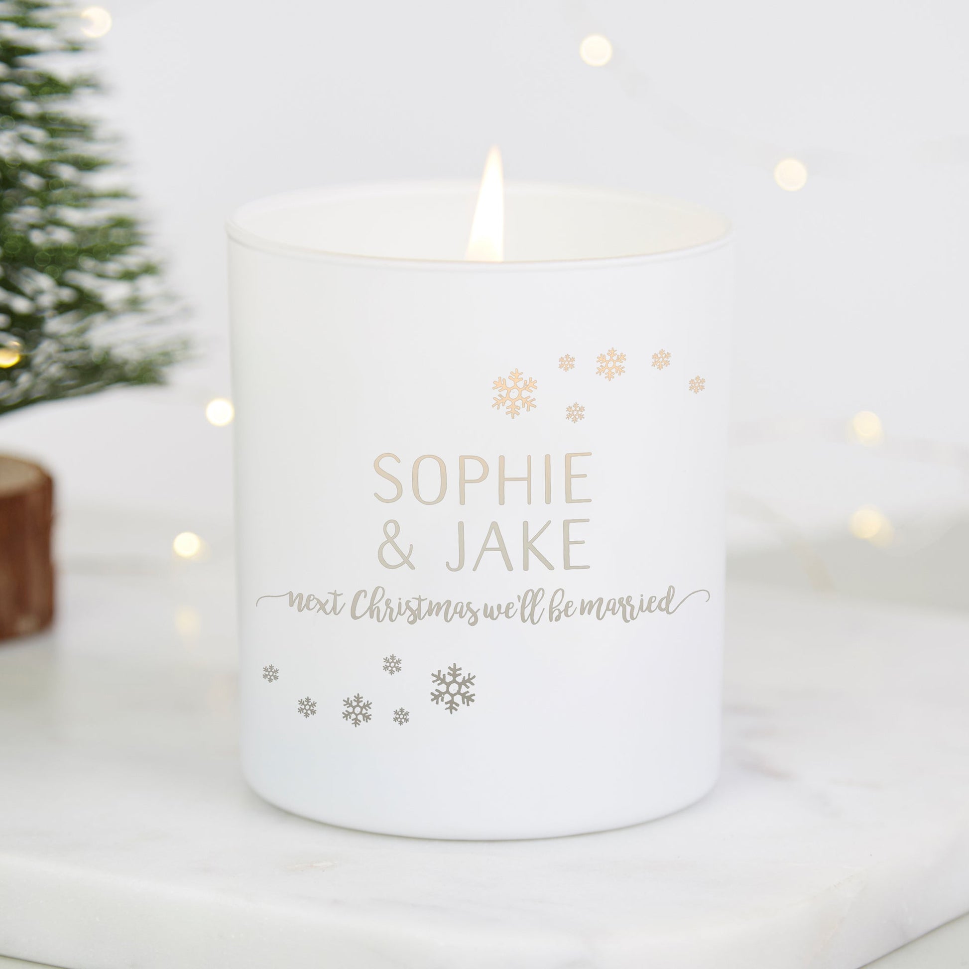 Fiancee Christmas Gift Personalised Candle - Kindred Fires