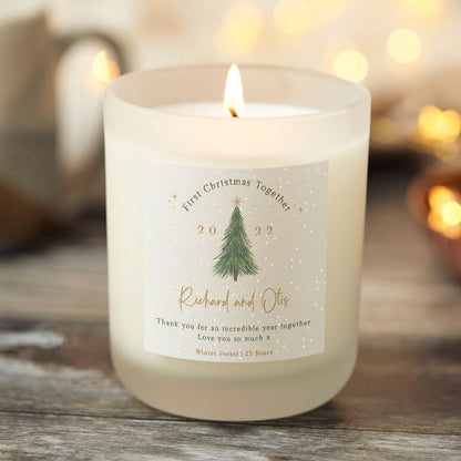 First Christmas Together Gift Personalised Candle