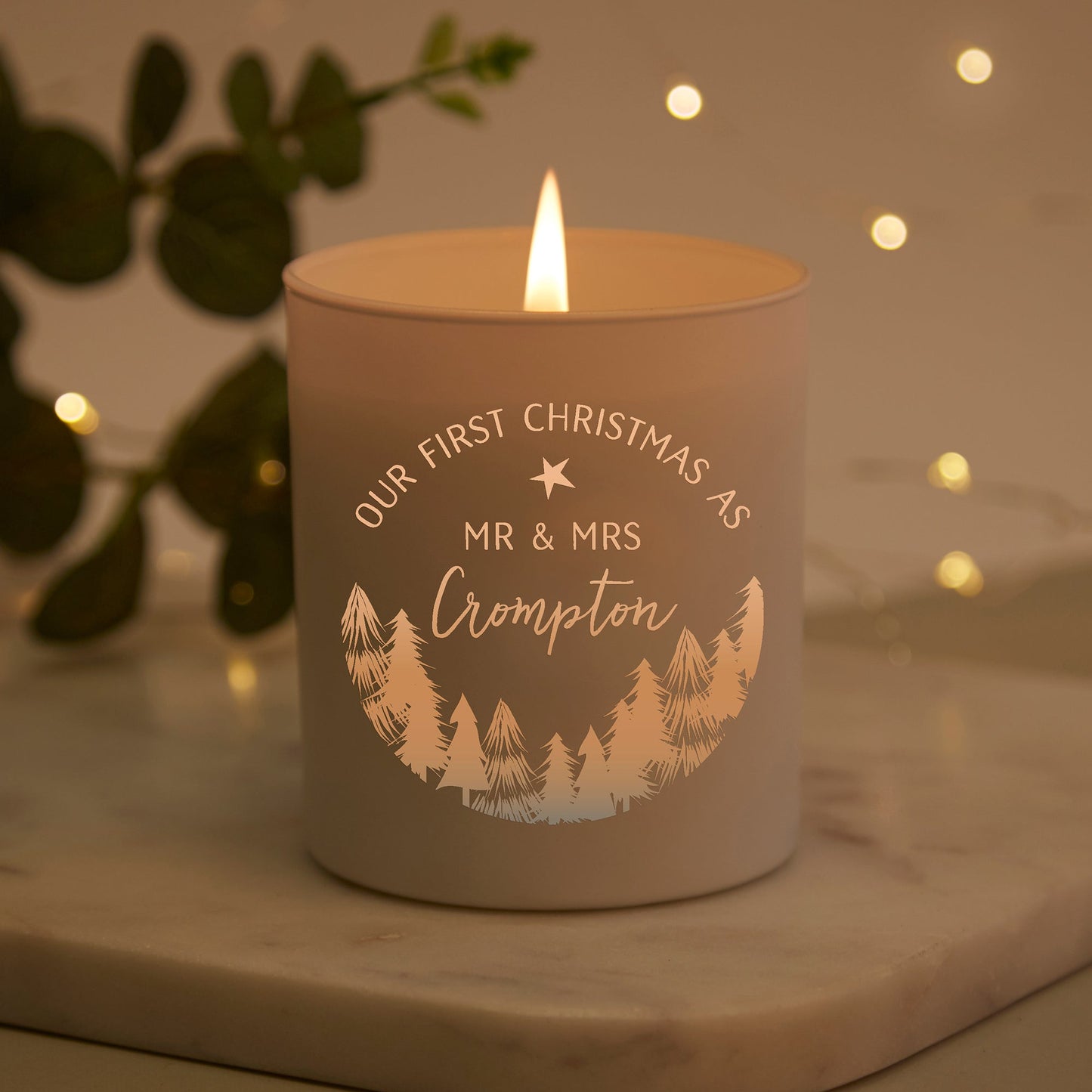 First Married Christmas Personalised Candle - Kindred Fires