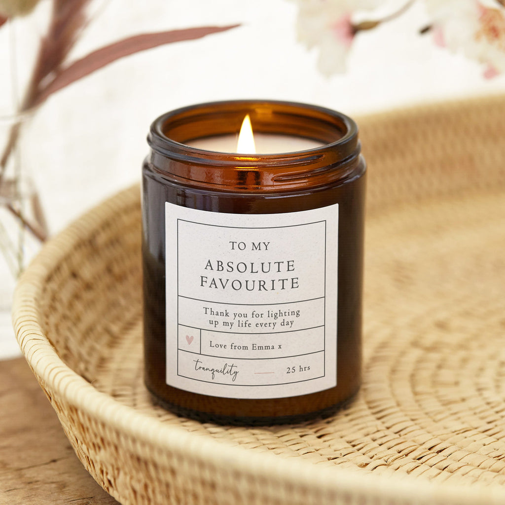 Gift For Friend Personalised Gift for Her Candle Simple Typography