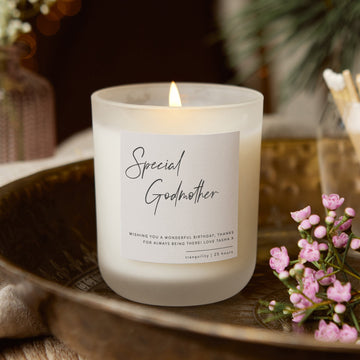 Gift for Godmother Muted Script Candle - Kindred Fires