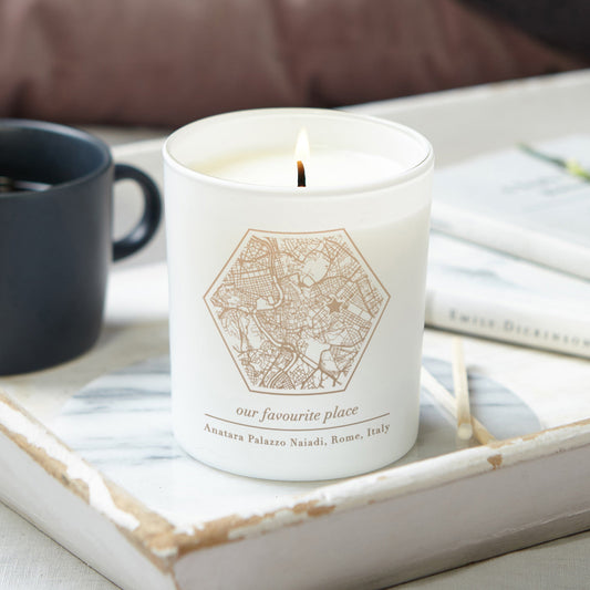 Gift for Her Favourite Place Map Candle - Kindred Fires
