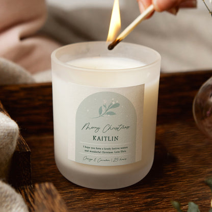 Gift for Her Personalised Christmas Candle - Kindred Fires