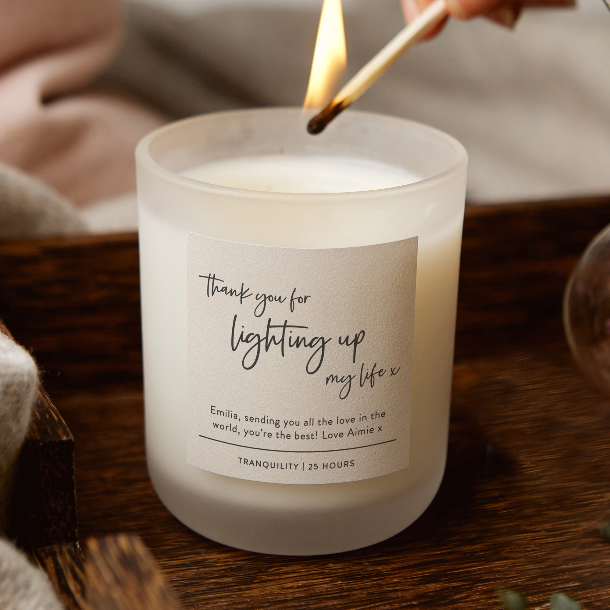 Gift for Her Personalised Friend Candle Muted Script - Kindred Fires