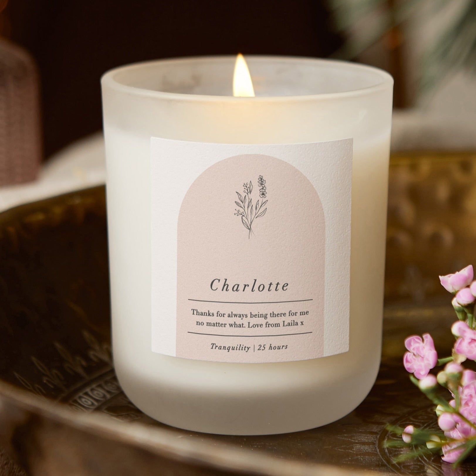 Christmas Gift for Her Personalised Wildflower Candle - Kindred Fires