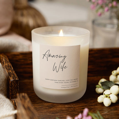Gift for Wife Muted Script Candle - Kindred Fires
