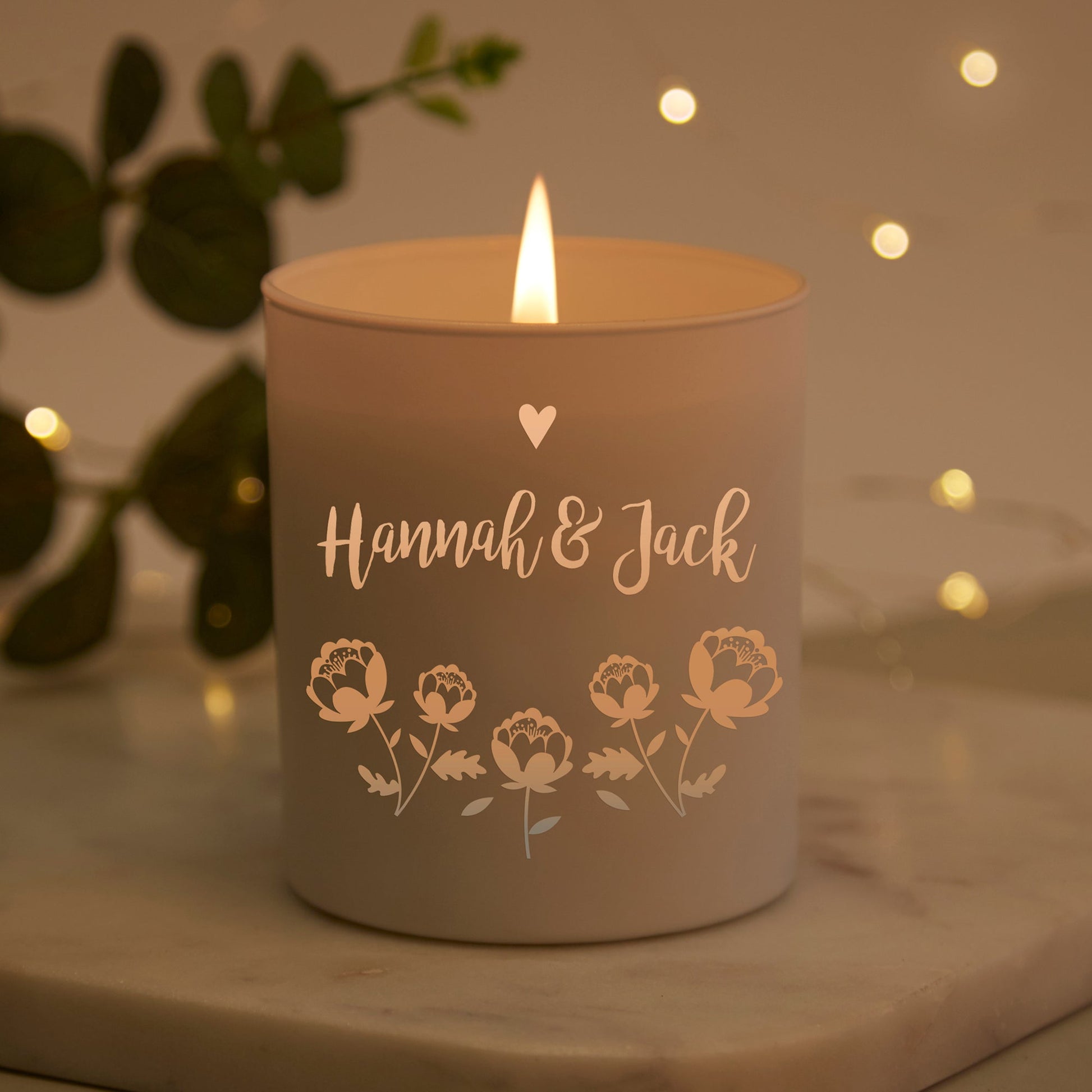 Girlfriend Anniversary Gift Personalised Candle - Kindred Fires