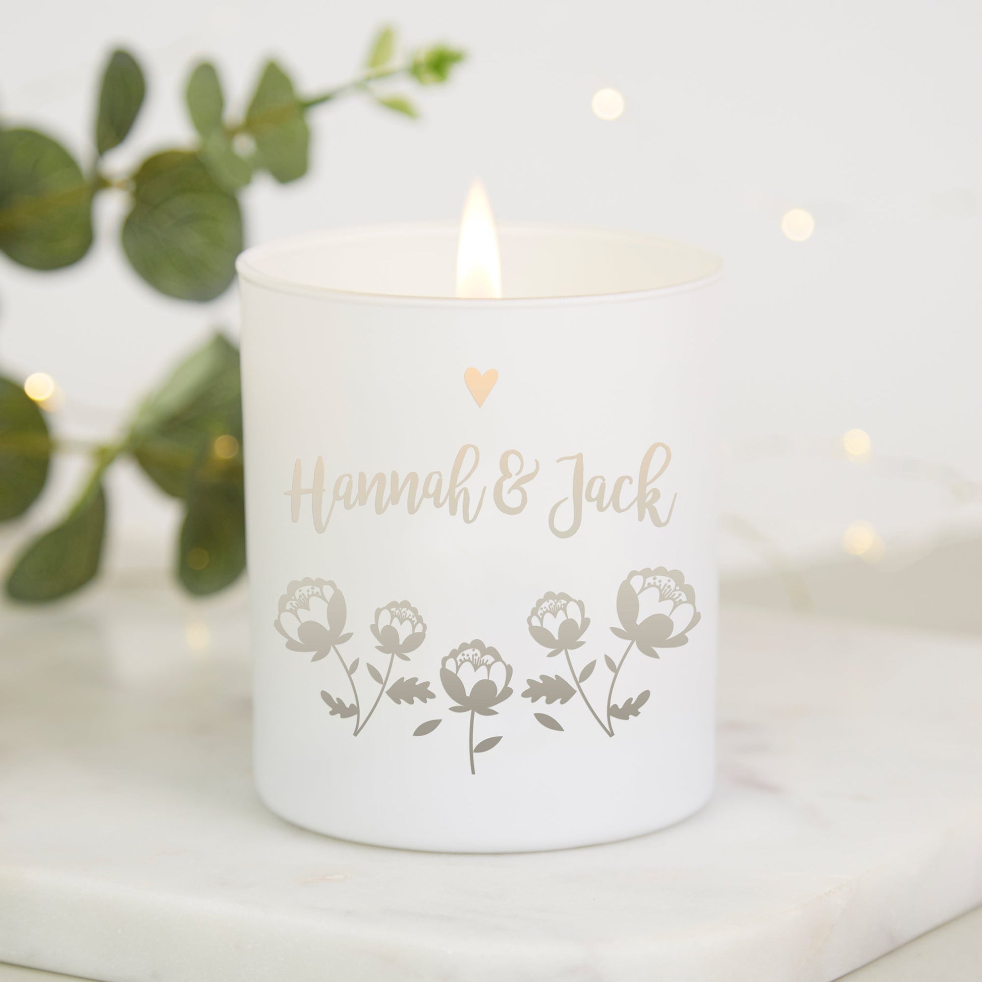 Girlfriend Anniversary Gift Personalised Candle - Kindred Fires