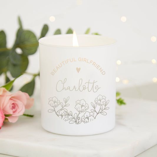 Girlfriend Gift Personalised Candle - Kindred Fires