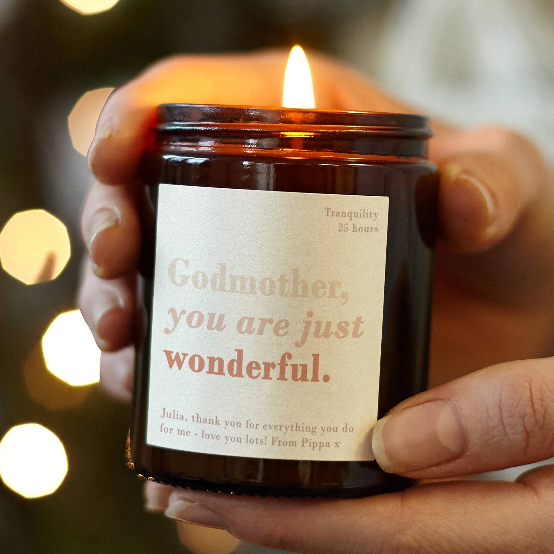 Godmother Christmas Gift You Are Wonderful Candle - Kindred Fires