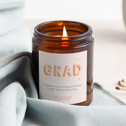 Graduation Gift Personalised Candle Present - Kindred Fires