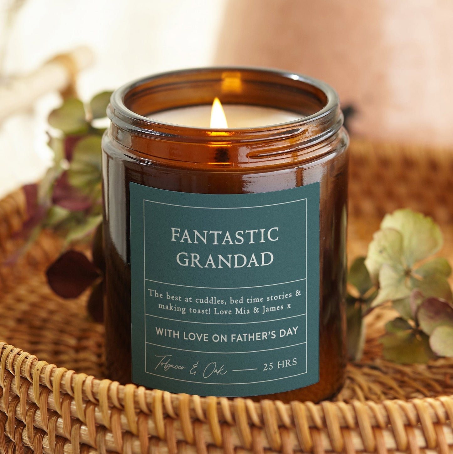 Grandad Father's Day Gift Personalised Candle - Kindred Fires