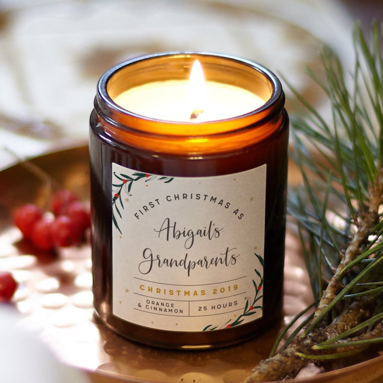 Grandparents First Christmas Candle - Kindred Fires