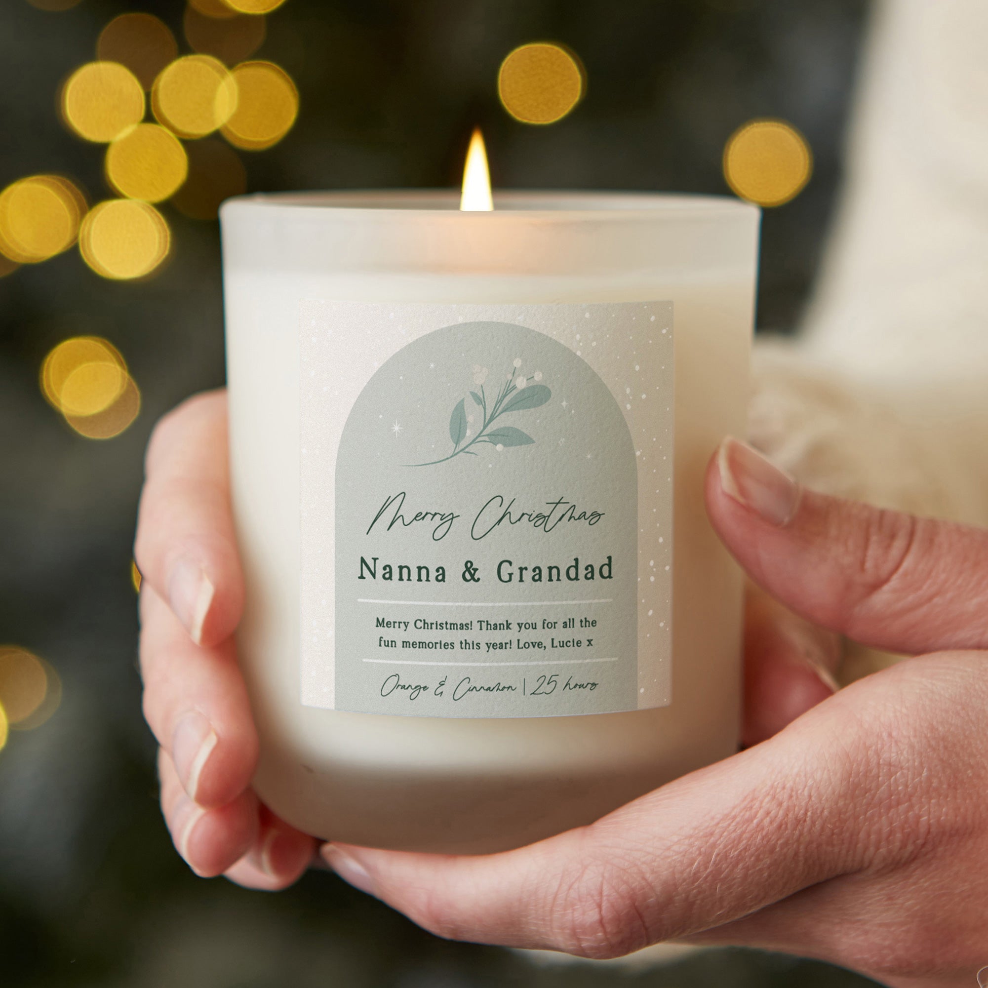 Grandparents Gift Christmas Candle Botanical - Kindred Fires