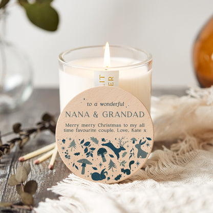Grandparents Gift Woodland Christmas Scented Christmas Candle