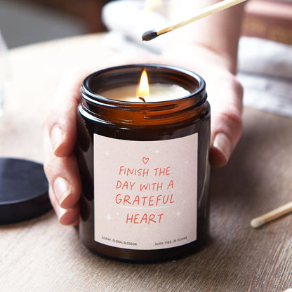 Grateful Heart Positivity Affirmation Candle - Kindred Fires