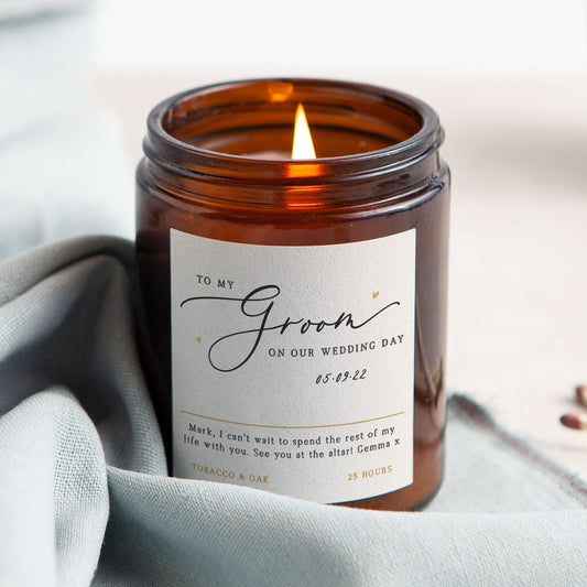 Groom Gift Wedding Day Candle - Kindred Fires