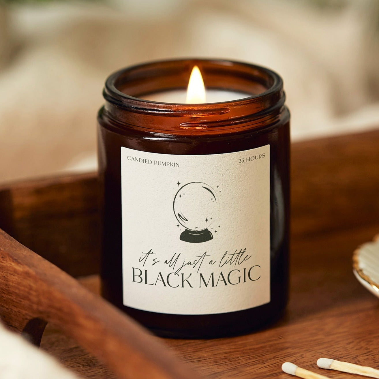 Halloween Candle It's All Just A Little Black Magic - Kindred Fires