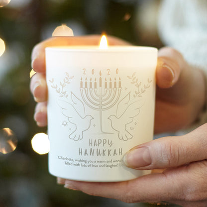 Hanukkah Gift Menorah Personalised Candle - Kindred Fires
